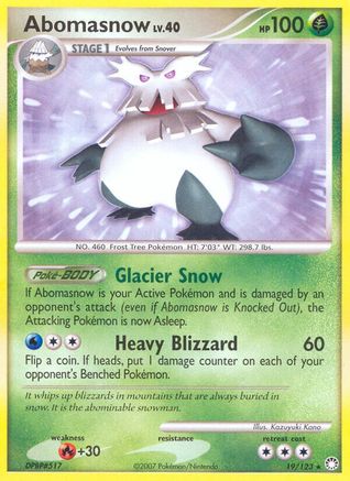 Abomasnow 019 - Reverse Holofoil Mysterious Treasures - Rare