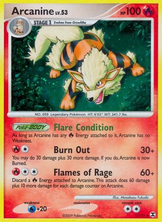 Arcanine 001 - Reverse Holofoil Rising Rivals - Holo Rare