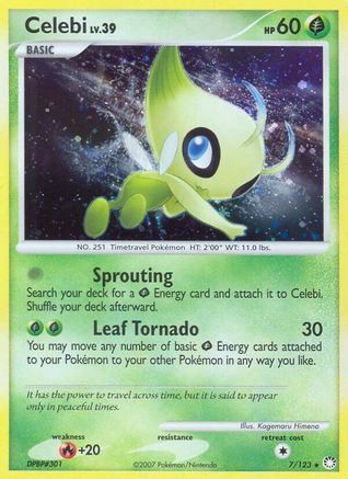 Celebi 007/123 - Holofoil Mysterious Treasures - Holo Rare