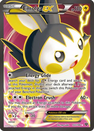 Emolga EX (143 Full Art) 143/146 - Holofoil XY Base Set - Ultra Rare