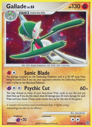 Gallade 006/132 - Reverse Holofoil Secret Wonders - Holo Rare
