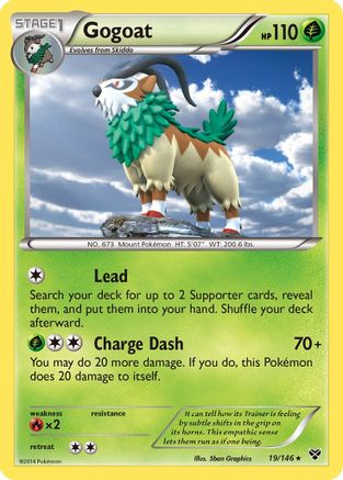 Gogoat 019/146 - Reverse Holofoil XY Base Set - Holo Rare