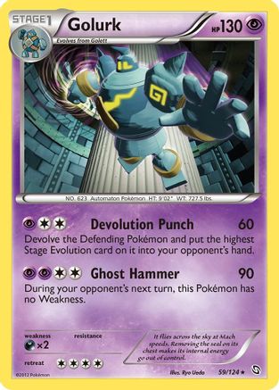 Golurk 059 - Holofoil Dragons Exalted - Holo Rare
