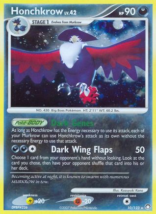 Honchkrow 010 - Holofoil Mysterious Treasures - Holo Rare