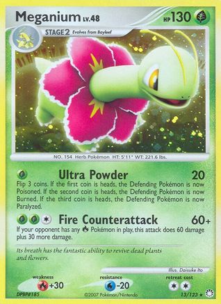 Meganium 013/123 - Holofoil Mysterious Treasures - Holo Rare