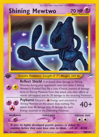 Shining Mewtwo 109 - 1st Edition Holofoil Neo Destiny - Secret Rare
