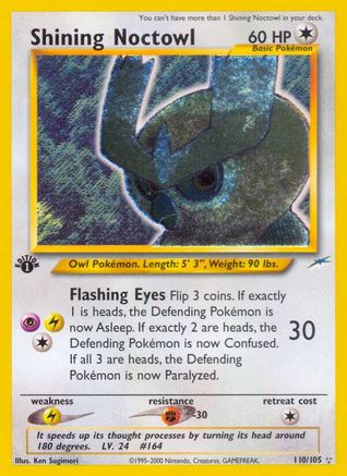 Shining Noctowl 110 - 1st Edition Holofoil Neo Destiny - Secret Rare