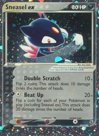 Sneasel ex 103/109 - Holofoil Ruby and Sapphire - Ultra Rare