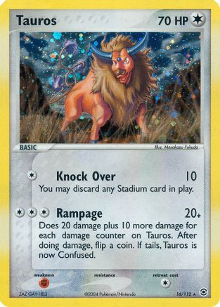 Tauros 016 - Holofoil FireRed & LeafGreen - Holo Rare
