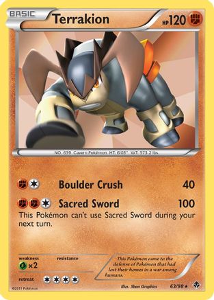Terrakion 063 - Reverse Holofoil Emerging Powers - Holo Rare