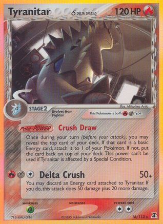 Tyranitar (Delta Species) 016 - Reverse Holofoil Delta Species - Holo Rare
