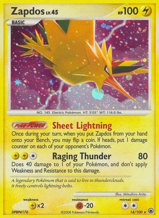 Zapdos 014 - Reverse Holofoil Majestic Dawn - Holo Rare