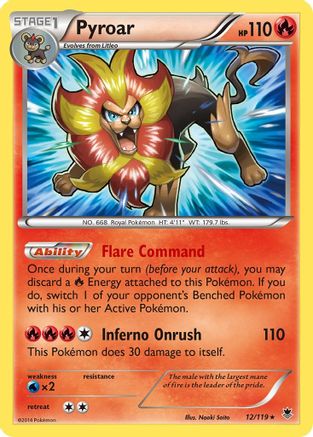 Pyroar 012/119 - Holofoil XY Phantom Forces - Holo Rare