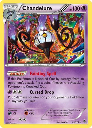 Chandelure 043/119 - Reverse Holofoil XY Phantom Forces - Holo Rare