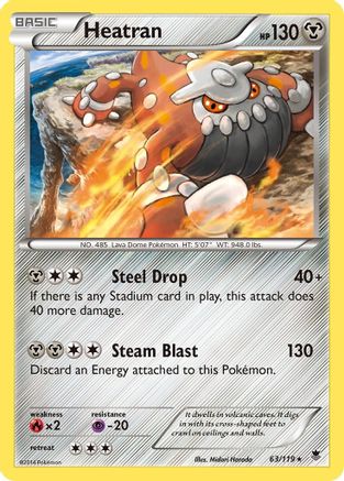 Heatran 063 - Reverse Holofoil XY Phantom Forces - Holo Rare