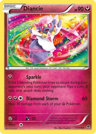 Diancie 071/119 - Reverse Holofoil XY Phantom Forces - Holo Rare