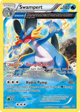 Swampert (Alpha) 036/160 - Reverse Holofoil XY Primal Clash - Holo Rare