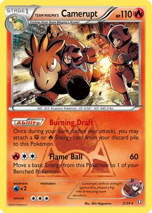 Team Magma's Camerupt 002/34 - Reverse Holofoil Double Crisis - Holo Rare