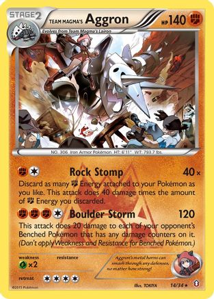 Team Magma's Aggron 014/34 - Reverse Holofoil Double Crisis - Holo Rare