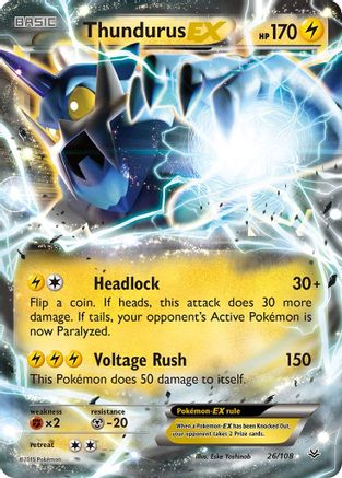 Thundurus EX 026/108 - Holofoil XY Roaring Skies - Ultra Rare