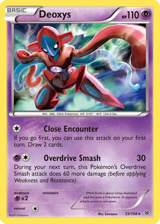 Deoxys 033/108 - Holofoil XY Roaring Skies - Holo Rare