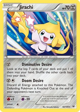 Jirachi 042/108 - Reverse Holofoil XY Roaring Skies - Holo Rare