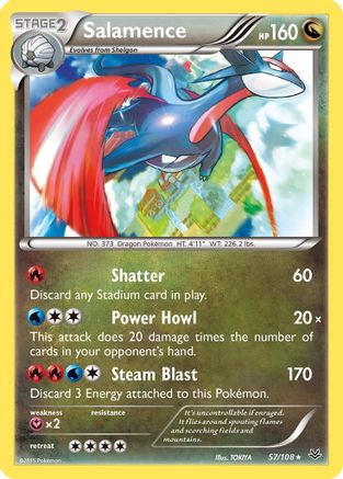 Salamence 057/108 - Reverse Holofoil XY Roaring Skies - Holo Rare