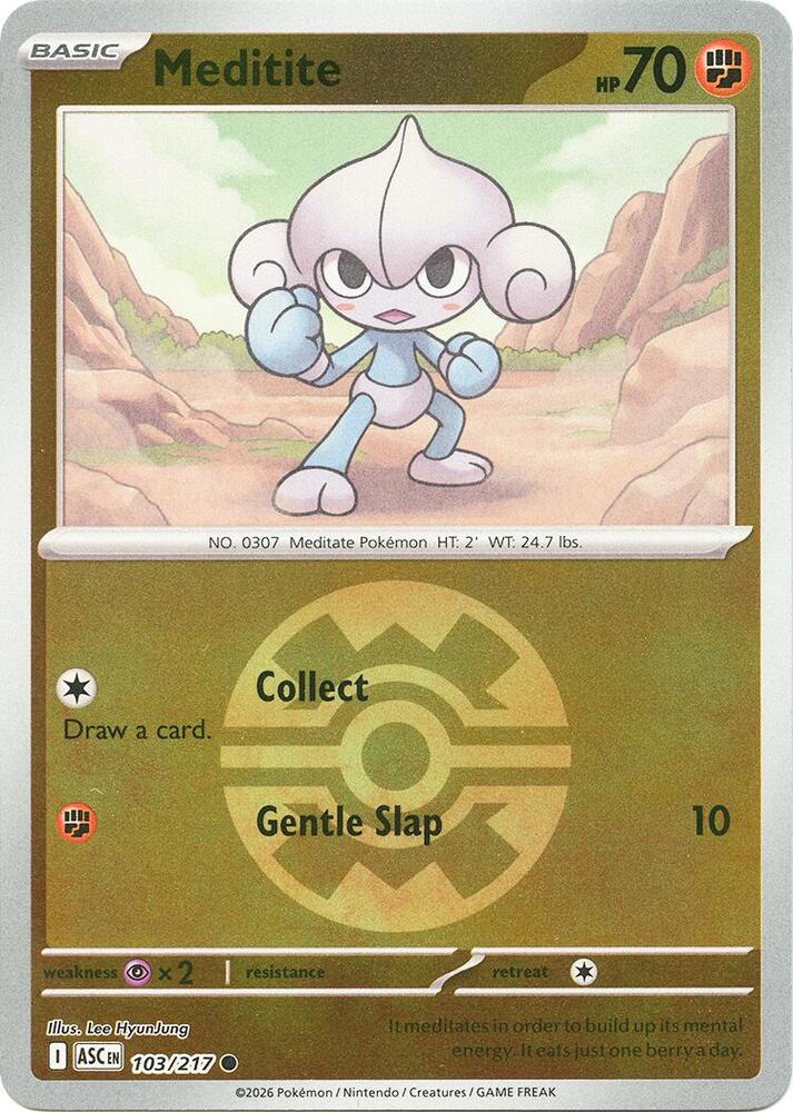 Meditite (Quick Ball) 103/217 - Reverse Holofoil ME Ascended Heroes - Common