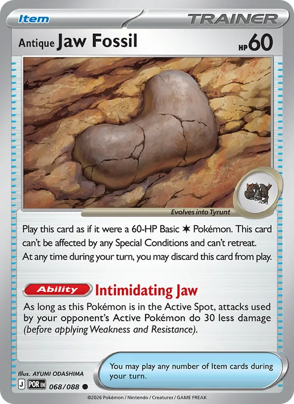 Antique Jaw Fossil 068/088 - Reverse Holofoil ME03 Perfect Order - Common