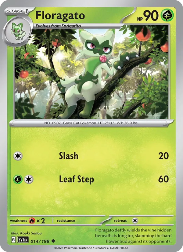 Floragato 014/198 - Reverse Holofoil SV01 Scarlet & Violet Base Set - Uncommon