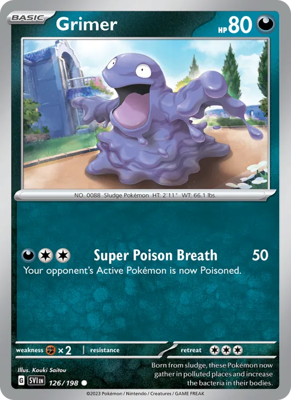 Grimer 126/198 - Reverse Holofoil SV01 Scarlet & Violet Base Set - Common