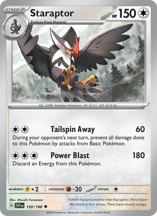 Staraptor 150/198 - Reverse Holofoil SV01 Scarlet & Violet Base Set - Uncommon
