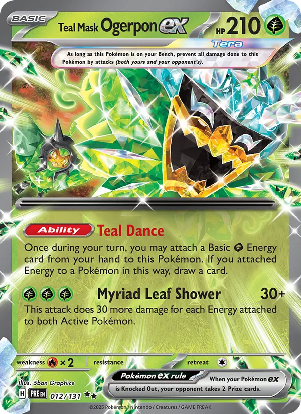 Teal Mask Ogerpon ex 012/131 - Holofoil SV Prismatic Evolutions - Double Rare