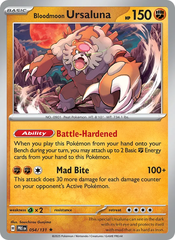 Bloodmoon Ursaluna 054/131 - Reverse Holofoil SV Prismatic Evolutions - Rare