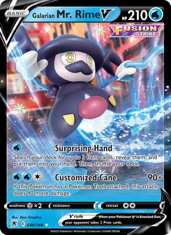 Galarian Mr. Rime V 049/189 - Holofoil SWSH10 Astral Radiance - Holo Rare V
