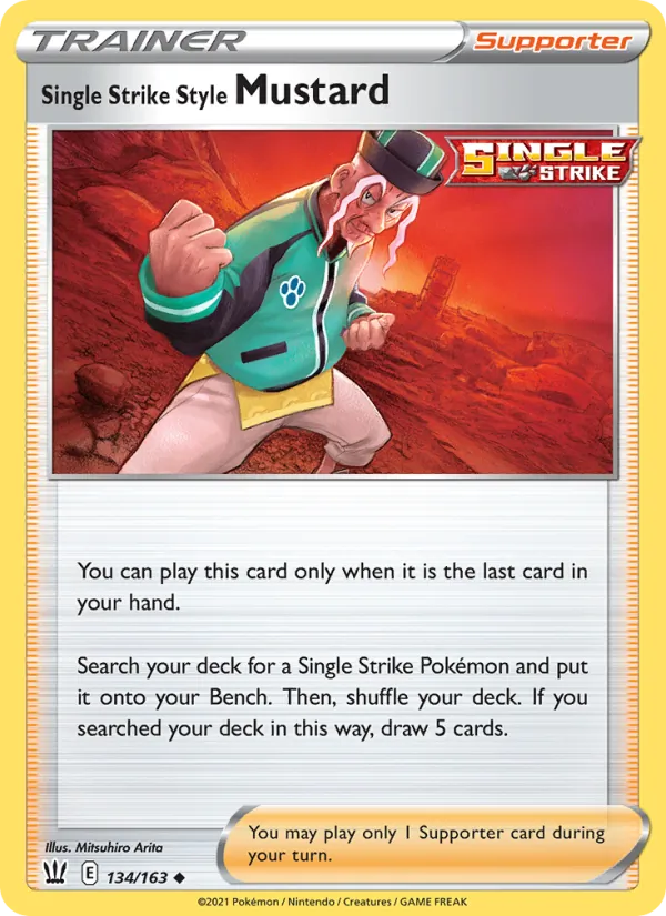 Single Strike Style Mustard 134/163 - Reverse Holofoil SWSH05 Battle Styles - Uncommon