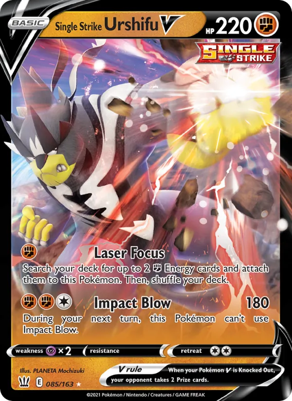 Single Strike Urshifu V 85/163 - Holofoil SWSH05 Battle Styles - Holo Rare V