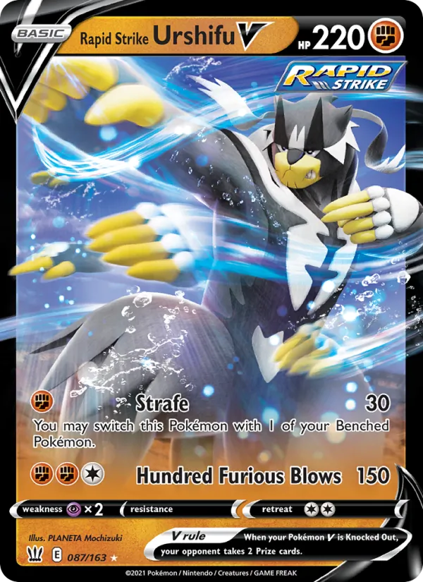 Rapid Strike Urshifu V 87/163 - Holofoil SWSH05 Battle Styles - Holo Rare V