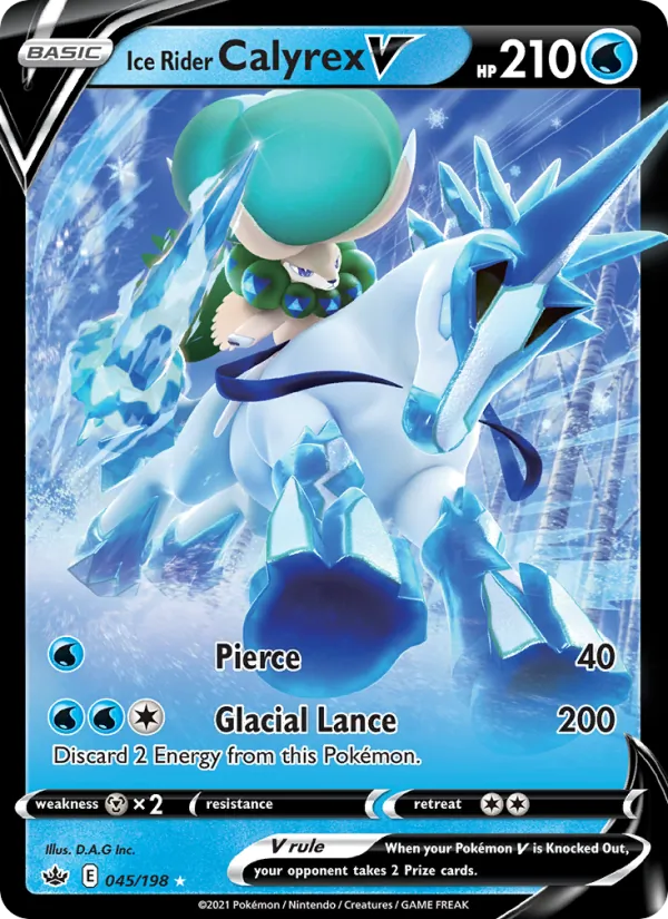 Ice Rider Calyrex V 45/198 - Holofoil SWSH06 Chilling Reign - Holo Rare V