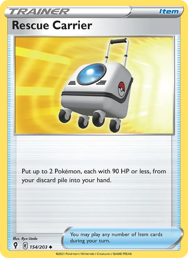 Rescue Carrier 154/203 - Reverse Holofoil SWSH07 Evolving Skies - Uncommon