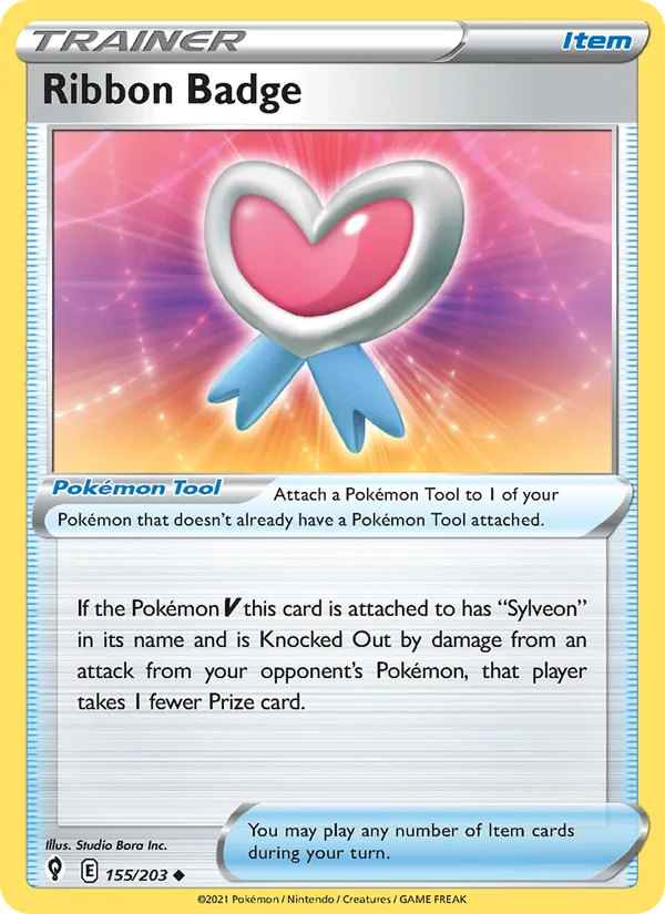 Ribbon Badge 155/203 - Reverse Holofoil SWSH07 Evolving Skies - Uncommon