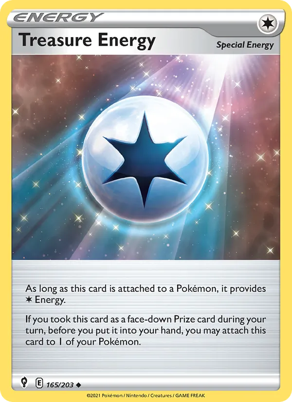 Treasure Energy 165/203 - Reverse Holofoil SWSH07 Evolving Skies - Uncommon