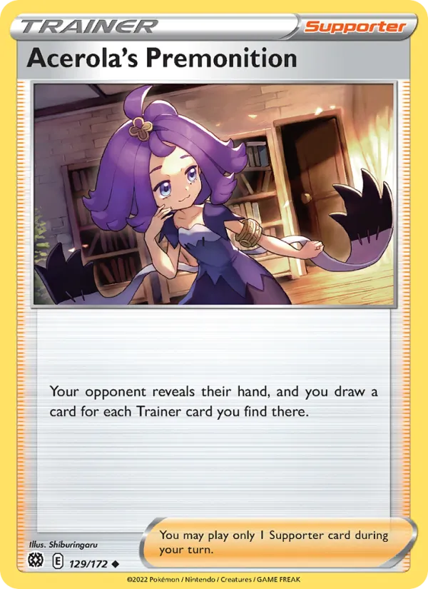 Acerola's Premonition 129/172 - Reverse Holofoil SWSH09 Brilliant Stars - Uncommon