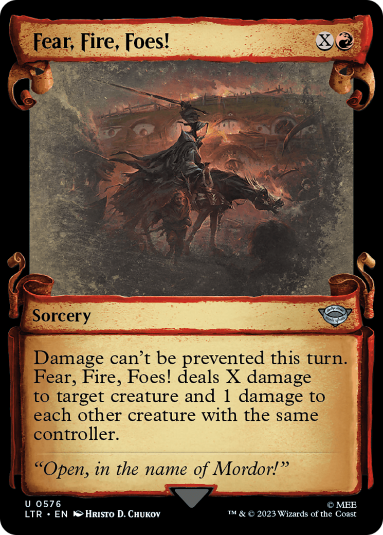 Fear, Fire, Foes! (Showcase Scrolls) (LTR-576) - The Lord of the Rings: Tales of Middle-earth: (Showcase) Foil