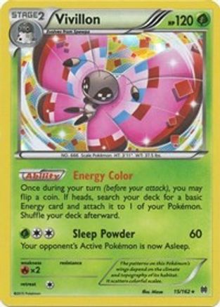 Vivillon 015/162  - Reverse Holofoil XY  BREAKthrough - Holo Rare