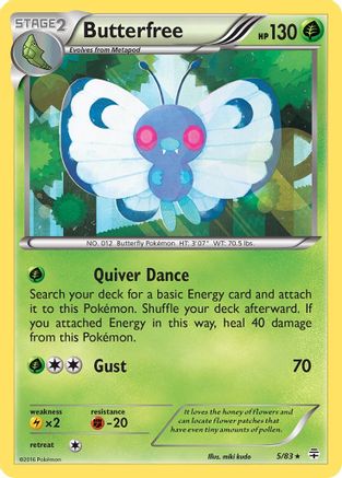 Butterfree 005/83  - Reverse Holofoil Generations - Holo Rare
