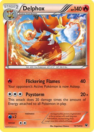 Delphox 013/124  - Holofoil XY  Fates Collide - Holo Rare