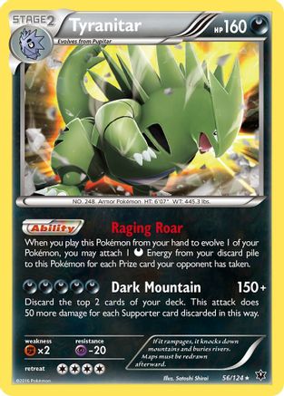 Tyranitar 056/124  - Reverse Holofoil XY  Fates Collide - Holo Rare