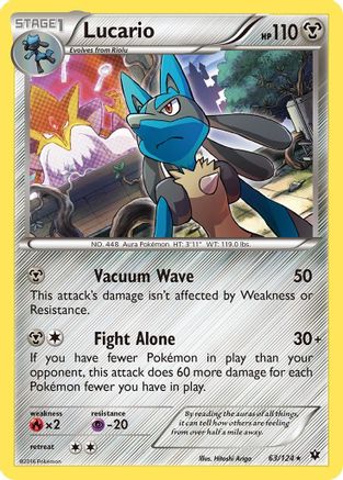 Lucario (63) 063/124  - Holofoil XY  Fates Collide - Holo Rare