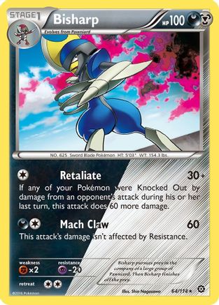 Bisharp 064/114  - Holofoil XY  Steam Siege - Holo Rare